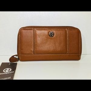 Giani Bernini women's softy banker cognac wallet